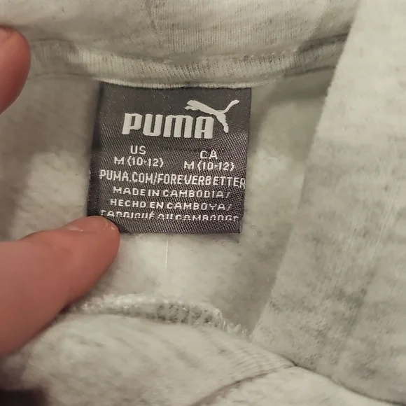 N Gray Puma Sweat Shirt Size M-10/12 - Picture 3 of 9